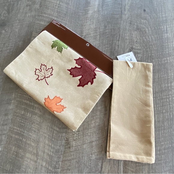 NWT Fall Table Runner 13” x 69” + Thanksgiving Kitchen Towel - Picture 2 of 12